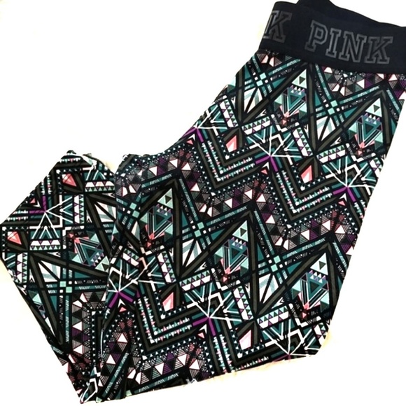 PINK Victoria's Secret Pants - VS PINK Ultimate Tribal Print Capri Leggings Small